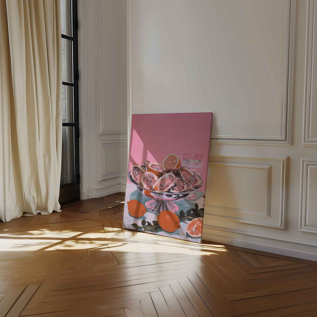 Kleurrijke Zeevruchtenverleiding – staand kunstwerk voor modern interieur