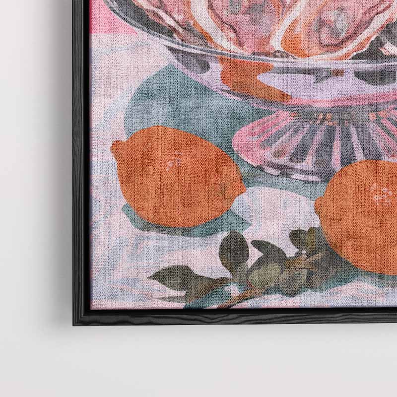 Kleurrijke Zeevruchtenverleiding – canvas wanddecoratie in portret formaat
