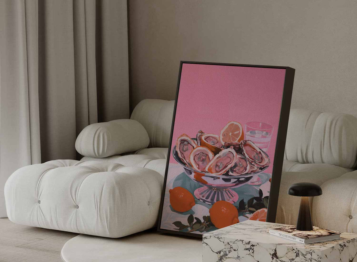 Kleurrijke Zeevruchtenverleiding – dibond kunstwerk als wanddecoratie