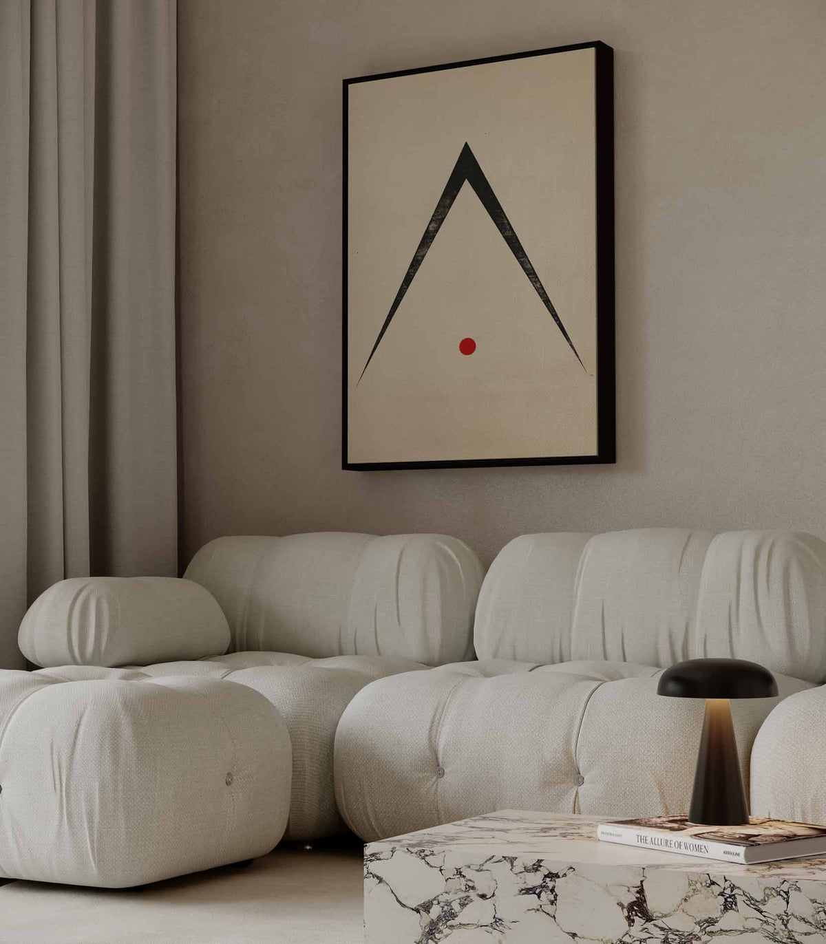Minimalistisch Abstract Driehoek en Cirkel – canvas kunstwerk als wanddecoratie