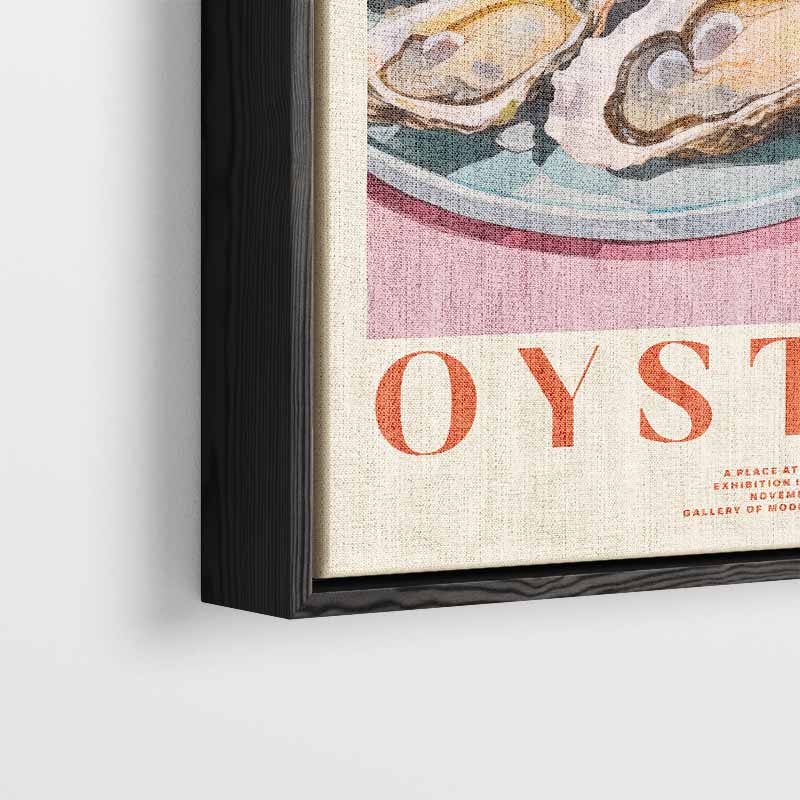 Oesterfeestje – kunstwerk met zwarte baklijst