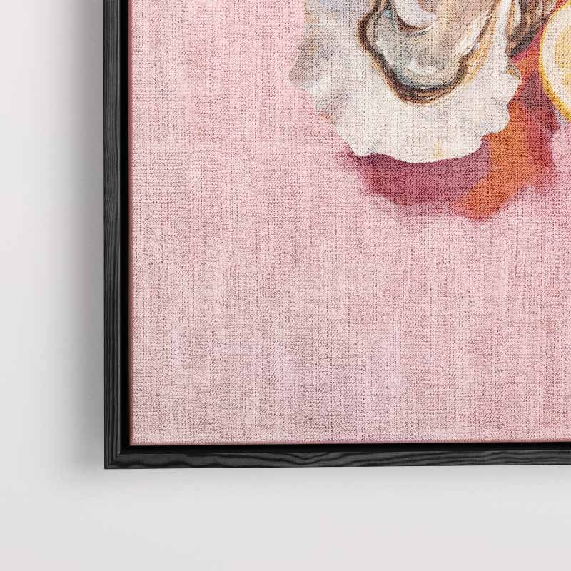 Verfrissende Oester en Citroen Compositie – canvas wanddecoratie in portret formaat