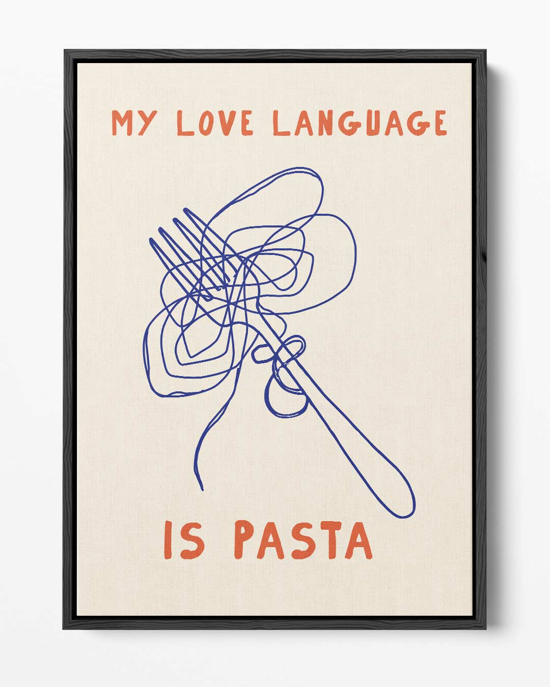Pasta Liefdestaal – portret kunstwerk als wanddecoratie