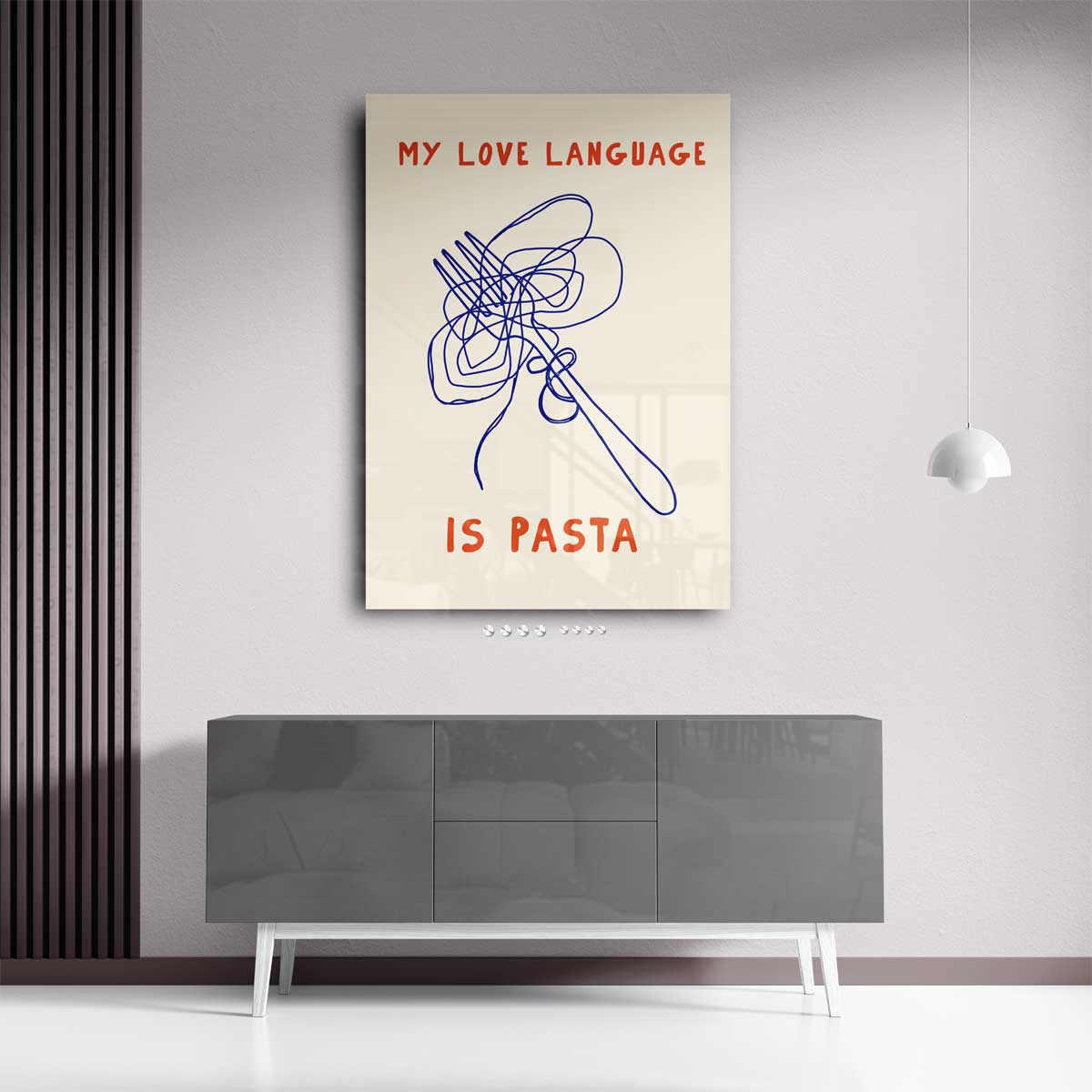 Pasta Liefdestaal – portret wandkunst van WallArtistic