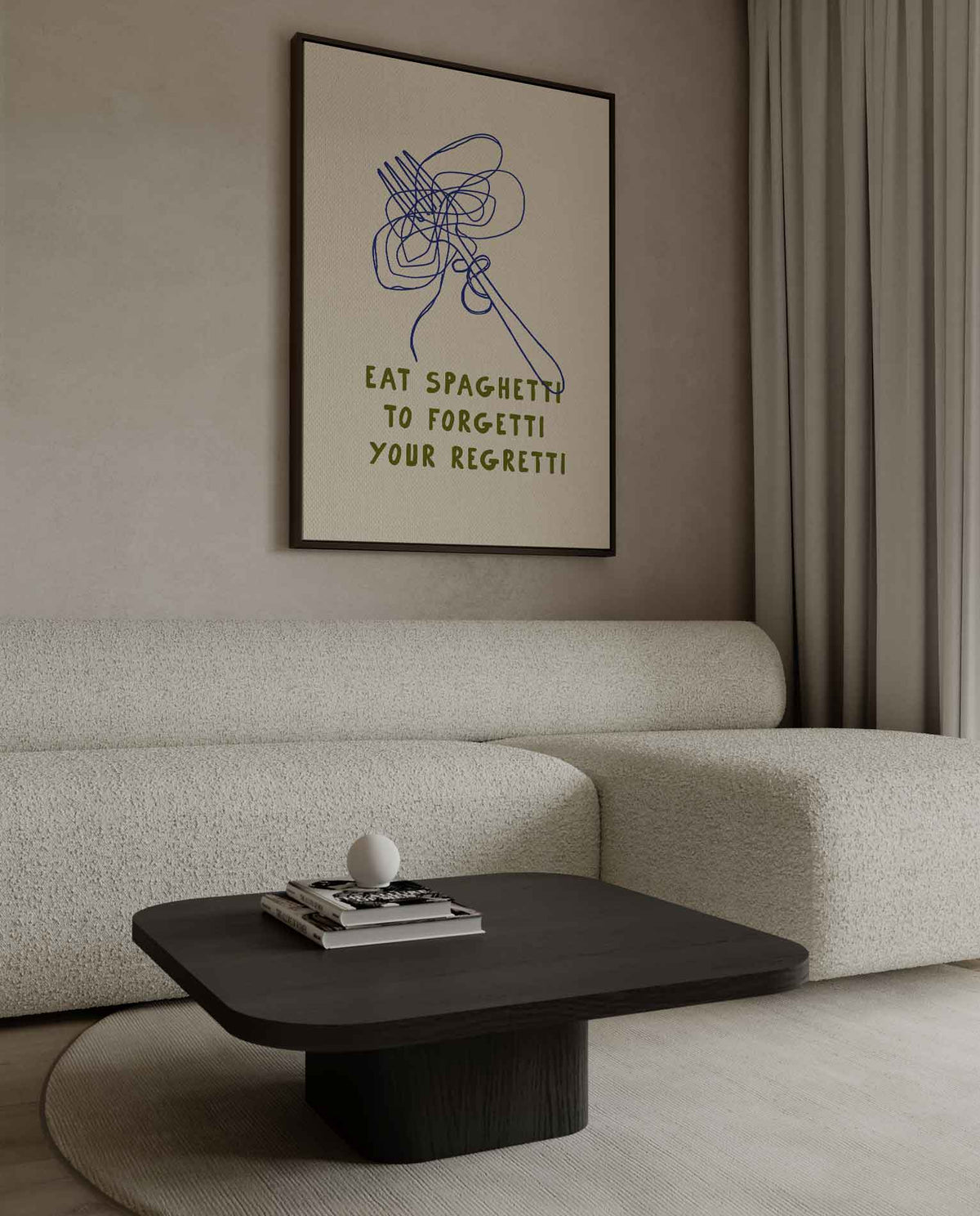 Spaghetti Vrolijkheid Poster – plexiglas kunstwerk als wanddecoratie