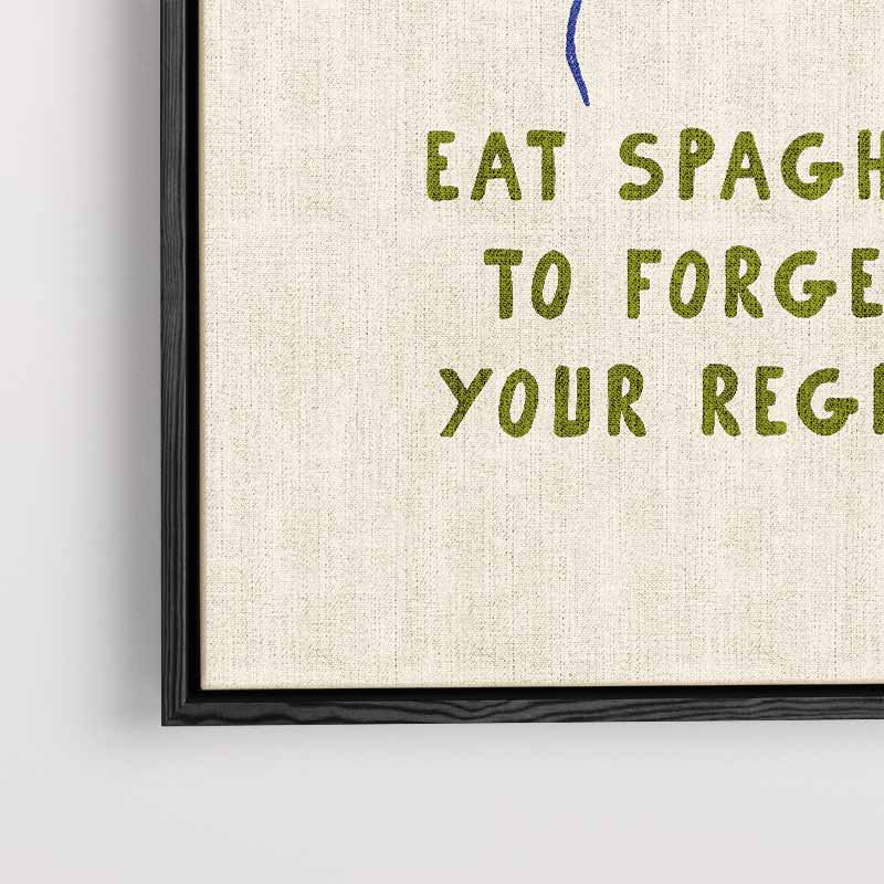 Spaghetti Vrolijkheid Poster – canvas wanddecoratie in portret formaat