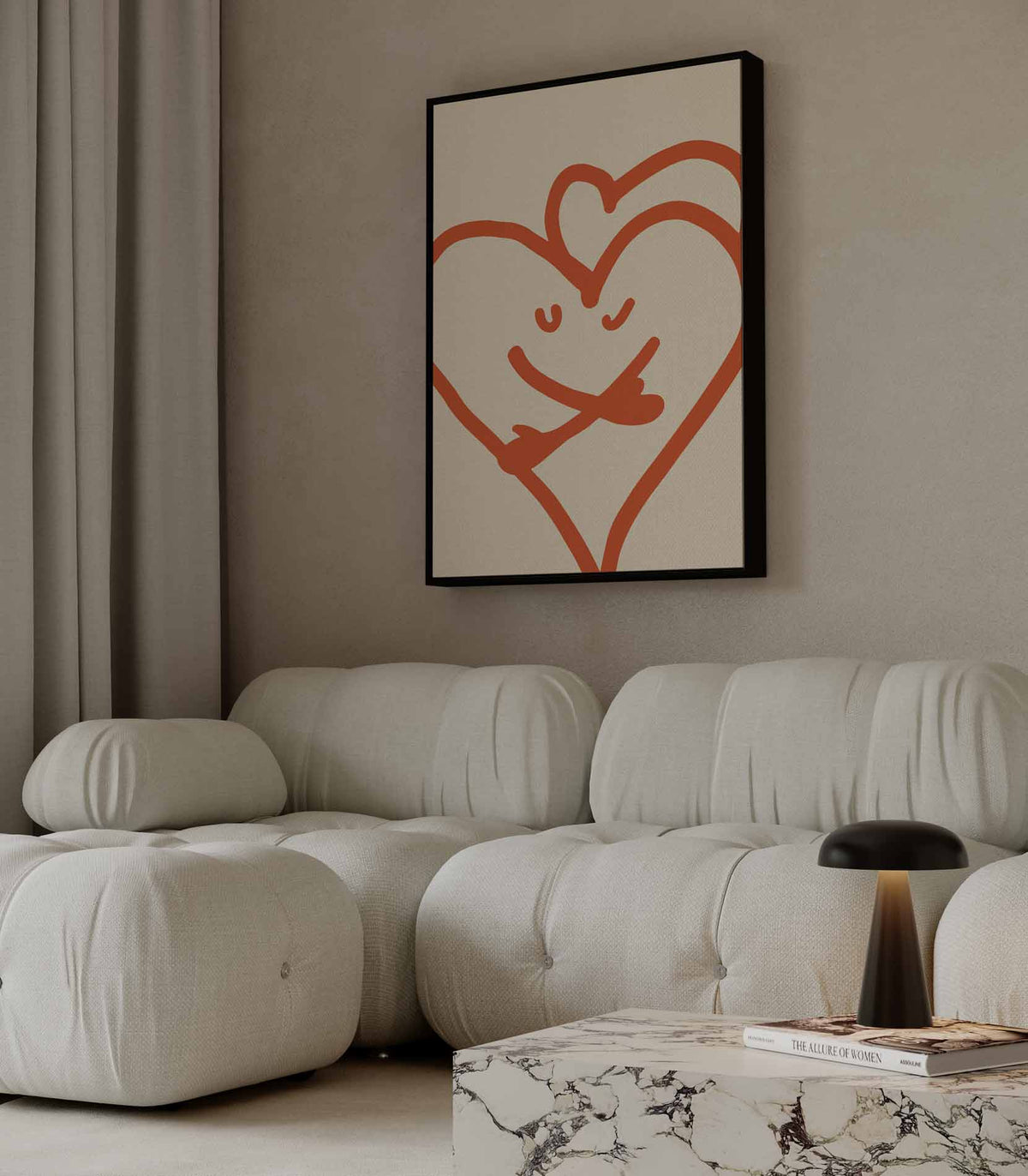 Vrolijke Hartjesknuffel – canvas kunstwerk als wanddecoratie