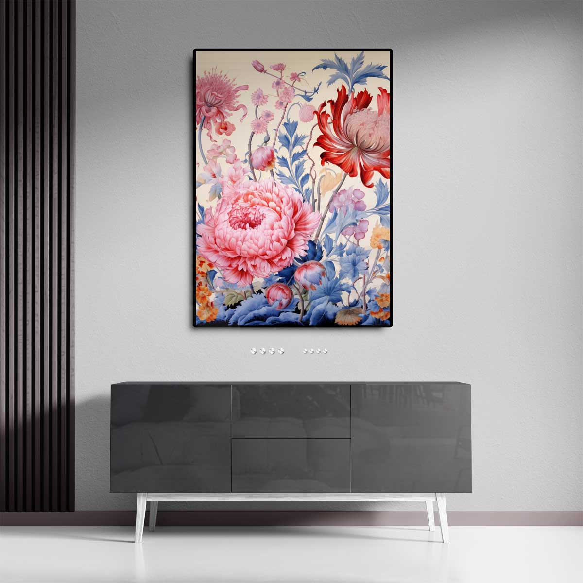 Bloemenexplosie in Volle Bloei – plexiglas kunstwerk als wanddecoratie