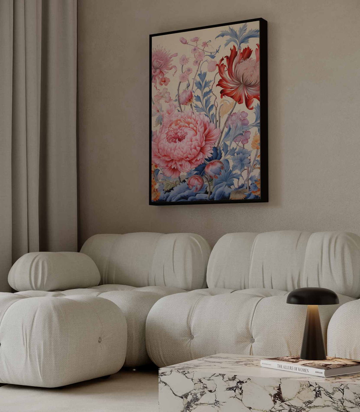 Bloemenexplosie in Volle Bloei – plexiglas wanddecoratie in portret formaat