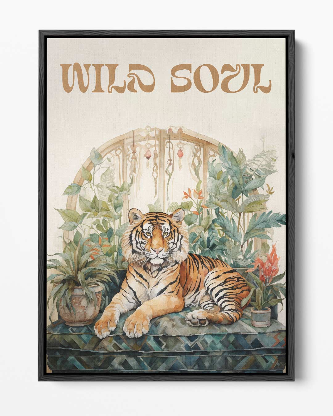 Wilde Ziel Tijgerprint – portret kunstwerk als wanddecoratie