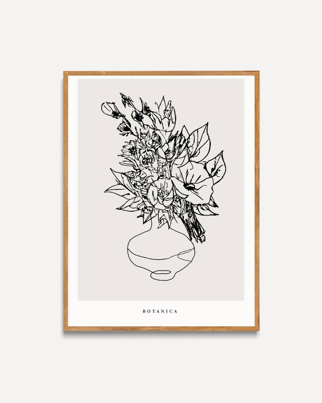 Abstracte bloemenvaas Poster Kunstwerk – portret poster als wanddecoratie