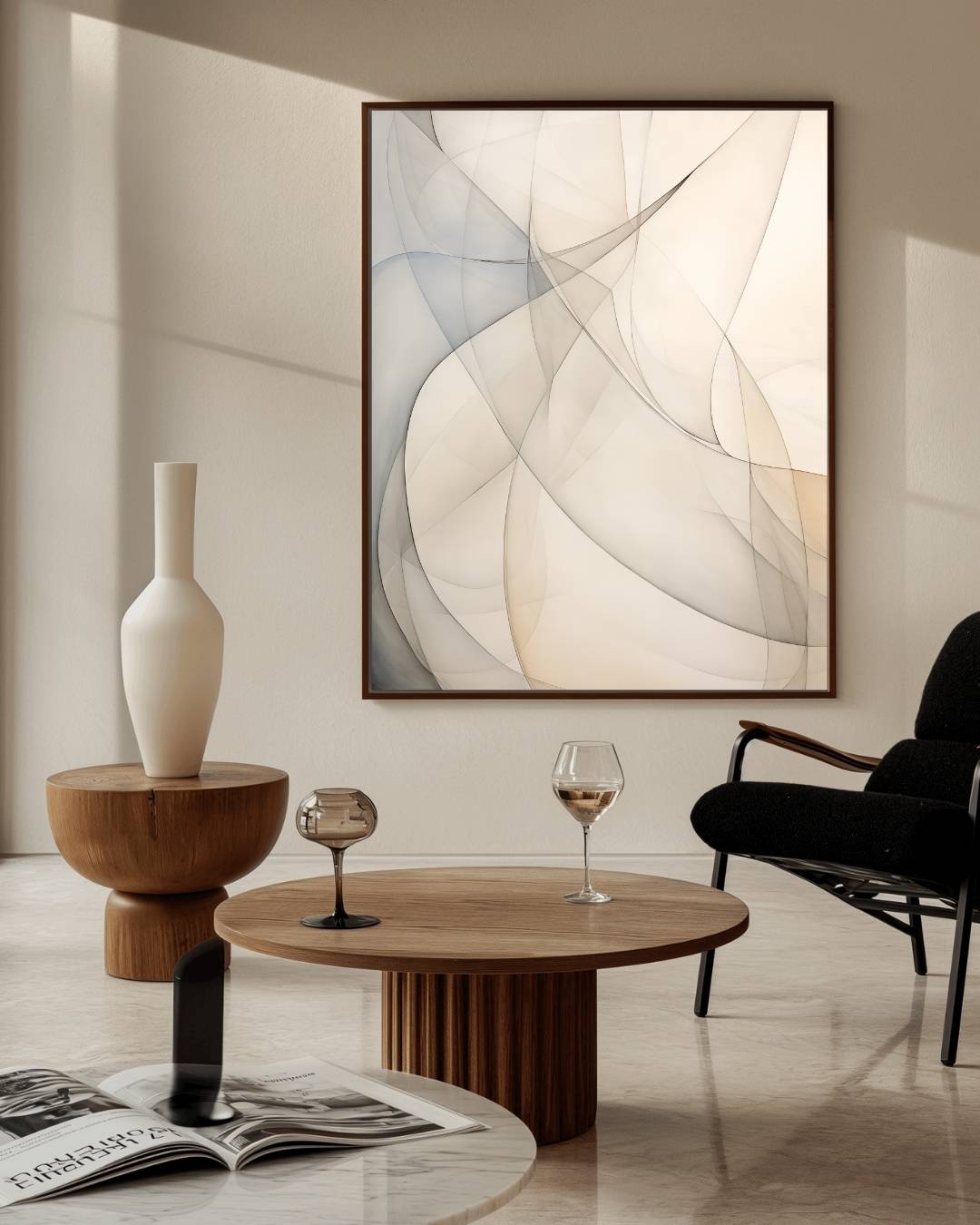 Vloeiende abstractie in pastel Poster – staande poster voor modern interieur