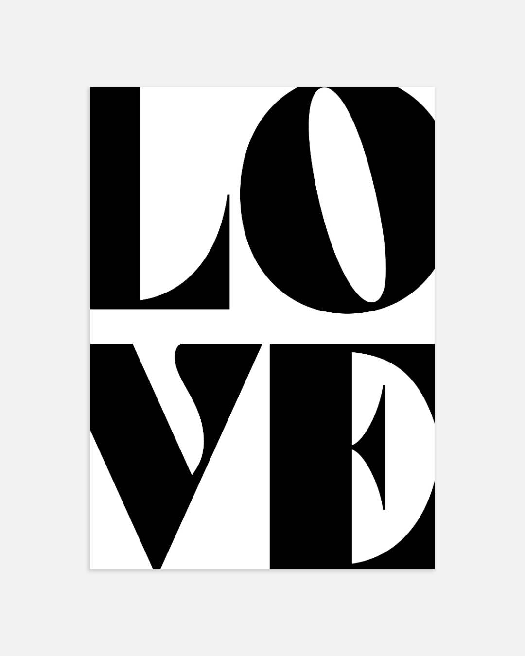 Love typografie Poster – portret wanddecoratie van WallArtistic