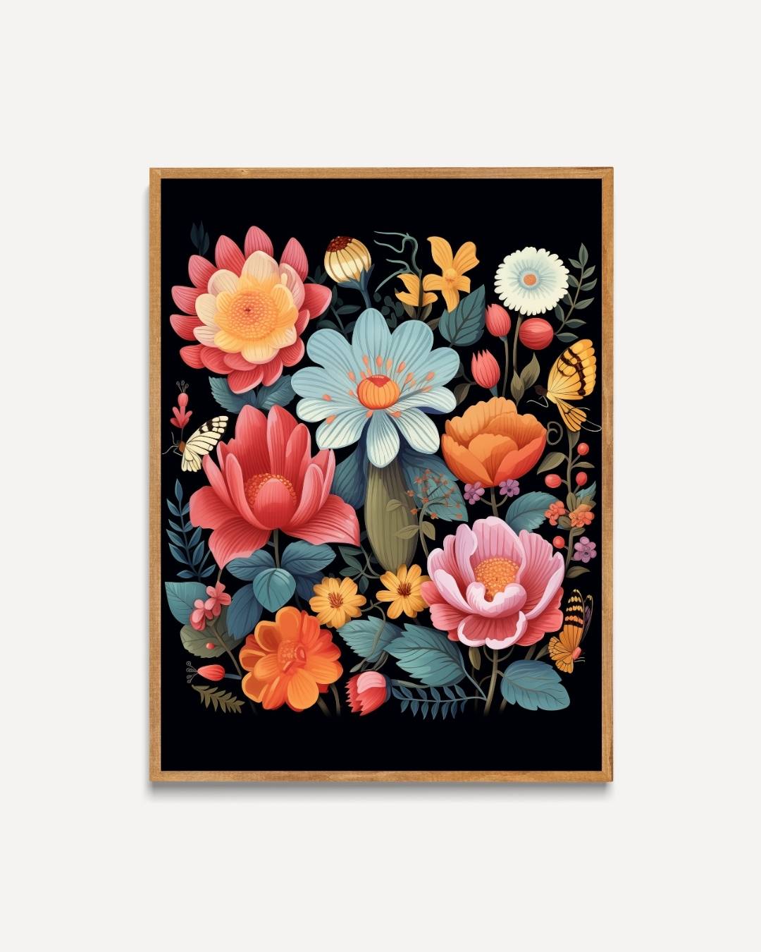 Betoverende bloementuin Poster – portret poster als wanddecoratie