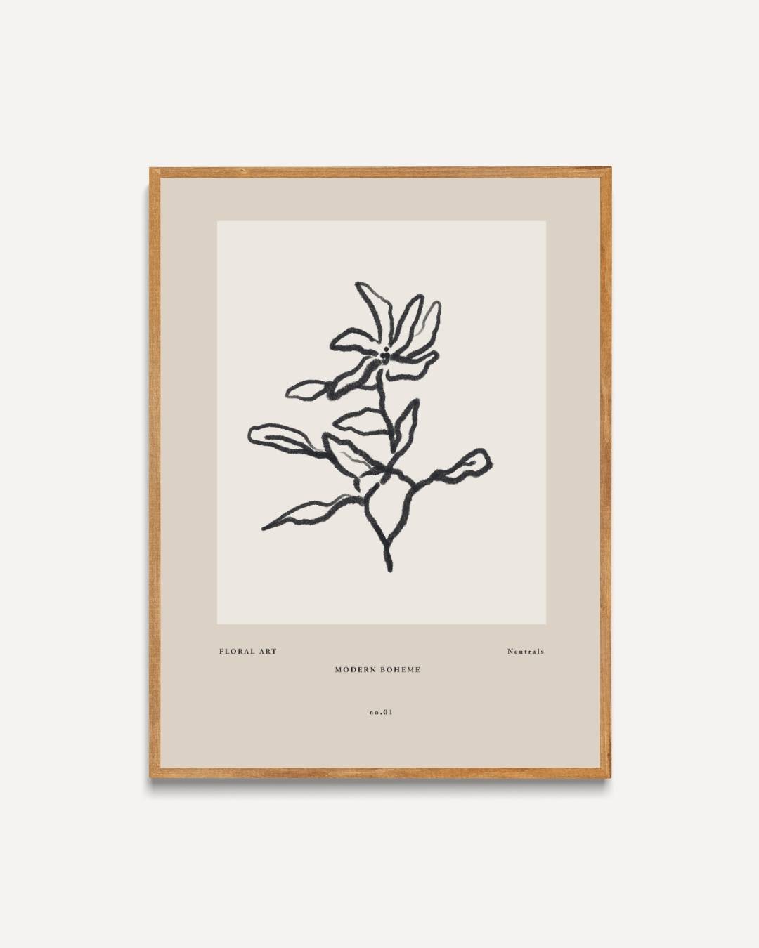 Abstracte bloem Poster – portret poster als wanddecoratie