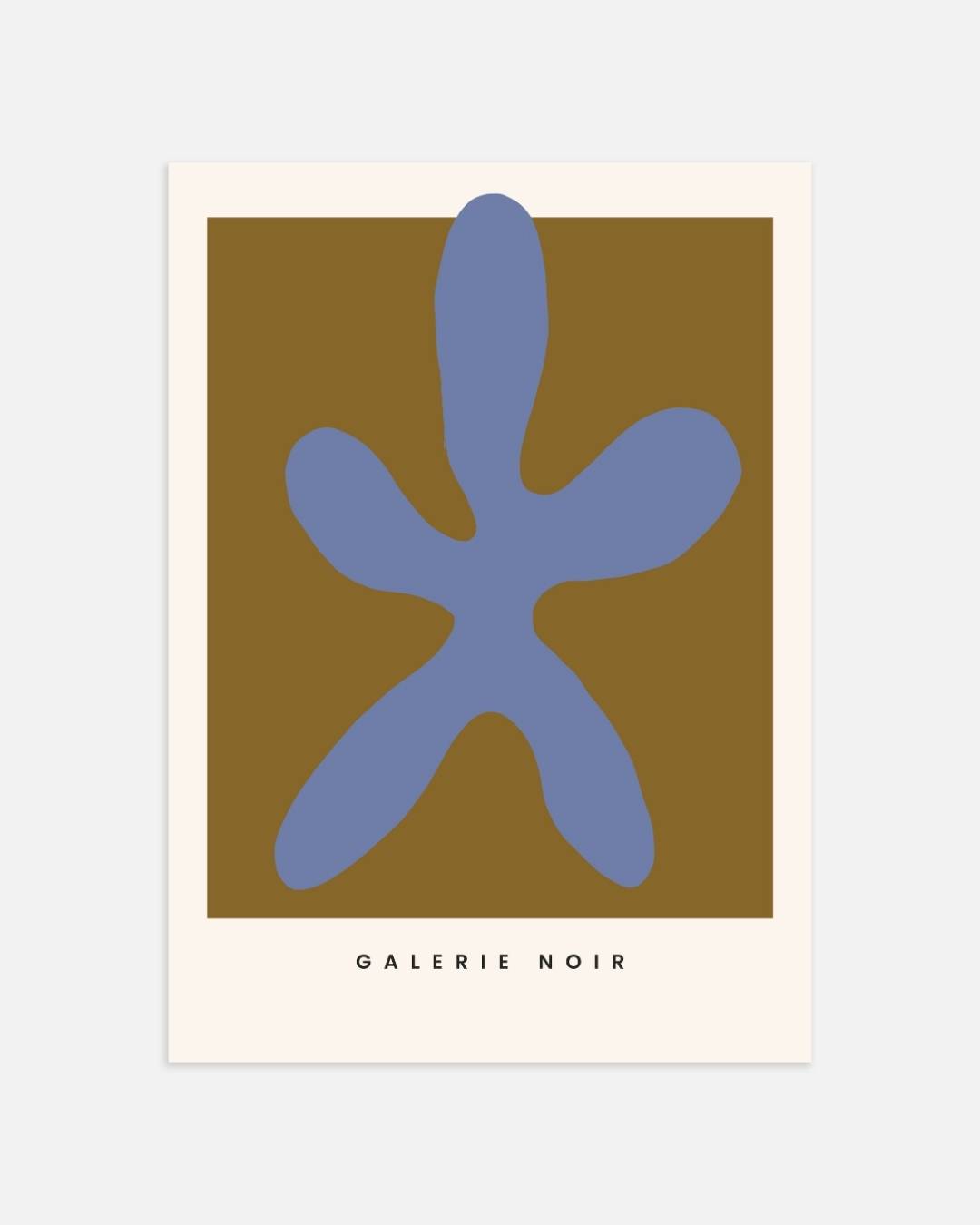 Abstracte blauwe vorm Galerie Noir Poster – portret wanddecoratie van WallArtistic