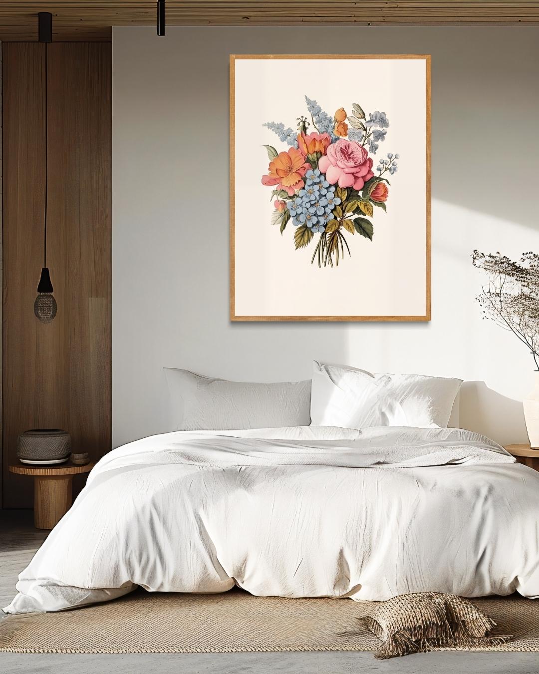 Klassiek bloemenboeket Poster – staande poster voor modern interieur
