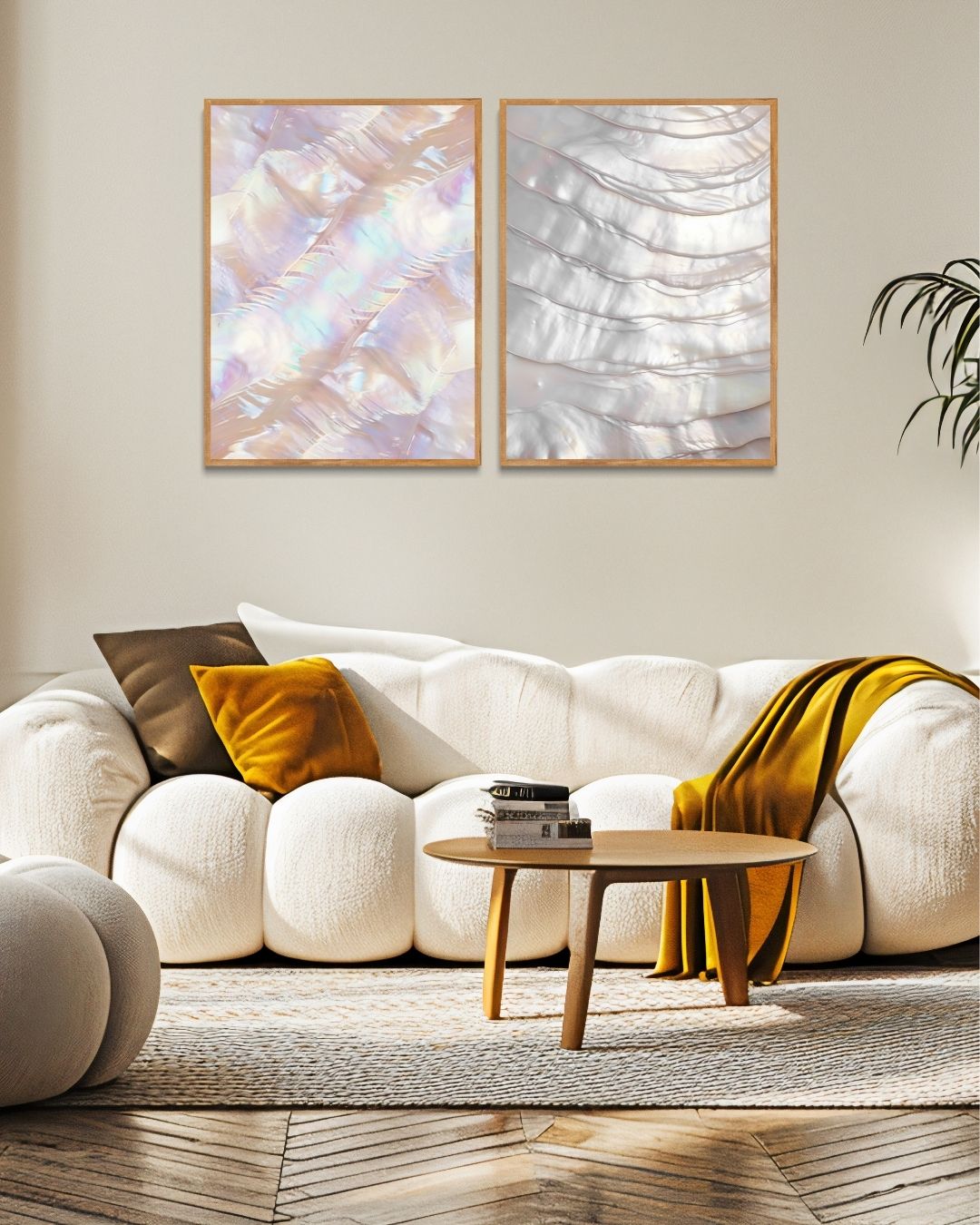 Parelmoer glans Posterset – 2-luik posterset als wanddecoratie