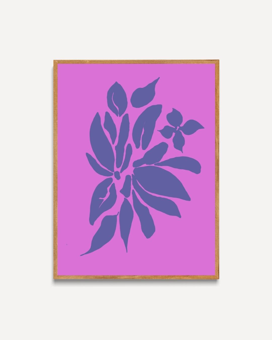 Modern bloemensilhouet Poster – portret poster als wanddecoratie