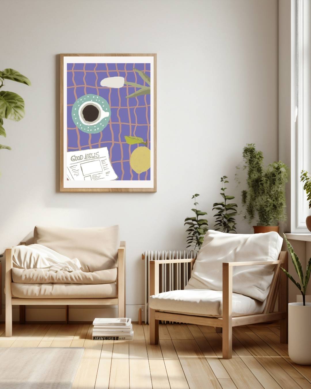 Ontbijtsfeer Poster – staande poster voor modern interieur