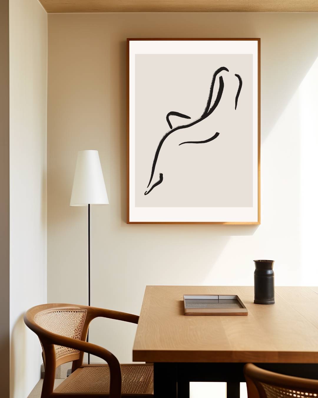 Minimalistisch lijnenspel Poster – staande poster voor modern interieur