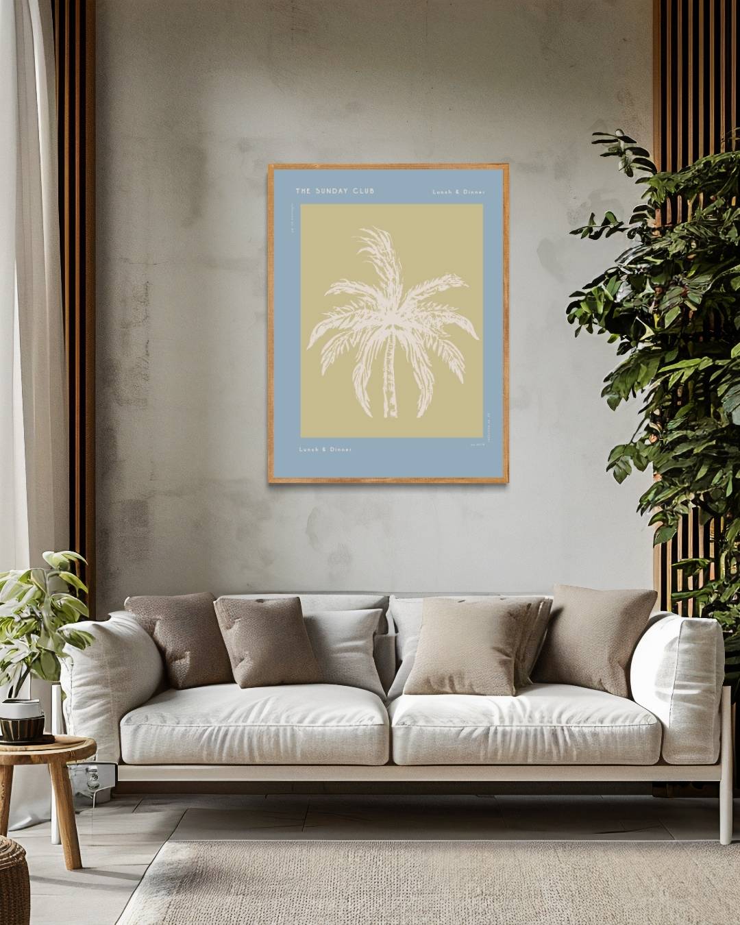 The Sunday Club palmboom Poster – staande poster voor modern interieur