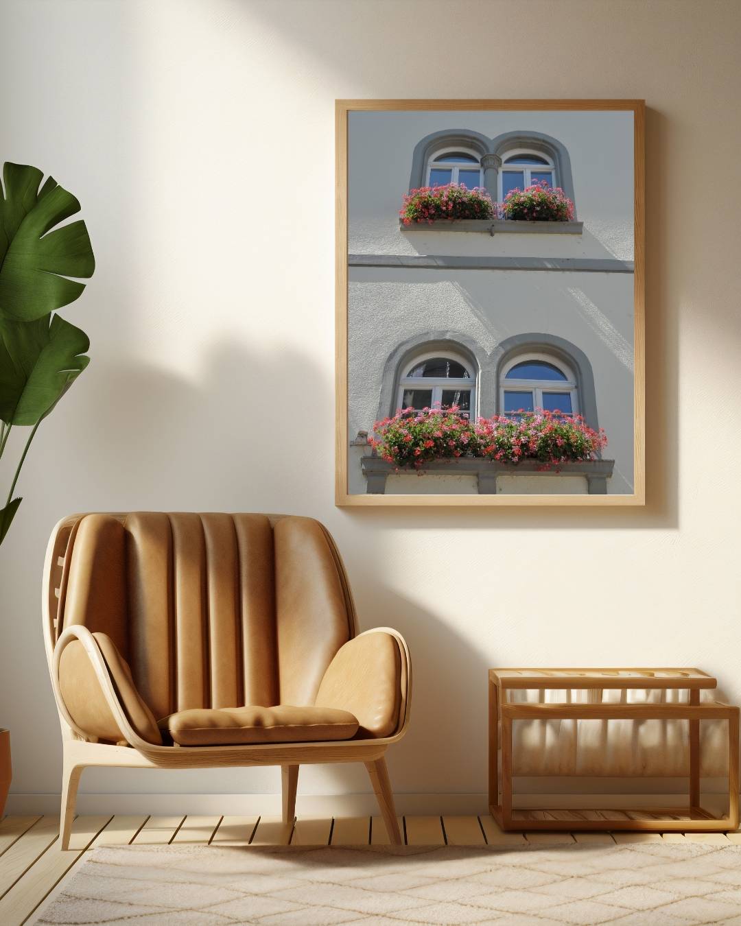 Bloeiende ramen met klassieke boogvormen Poster – staande poster voor modern interieur