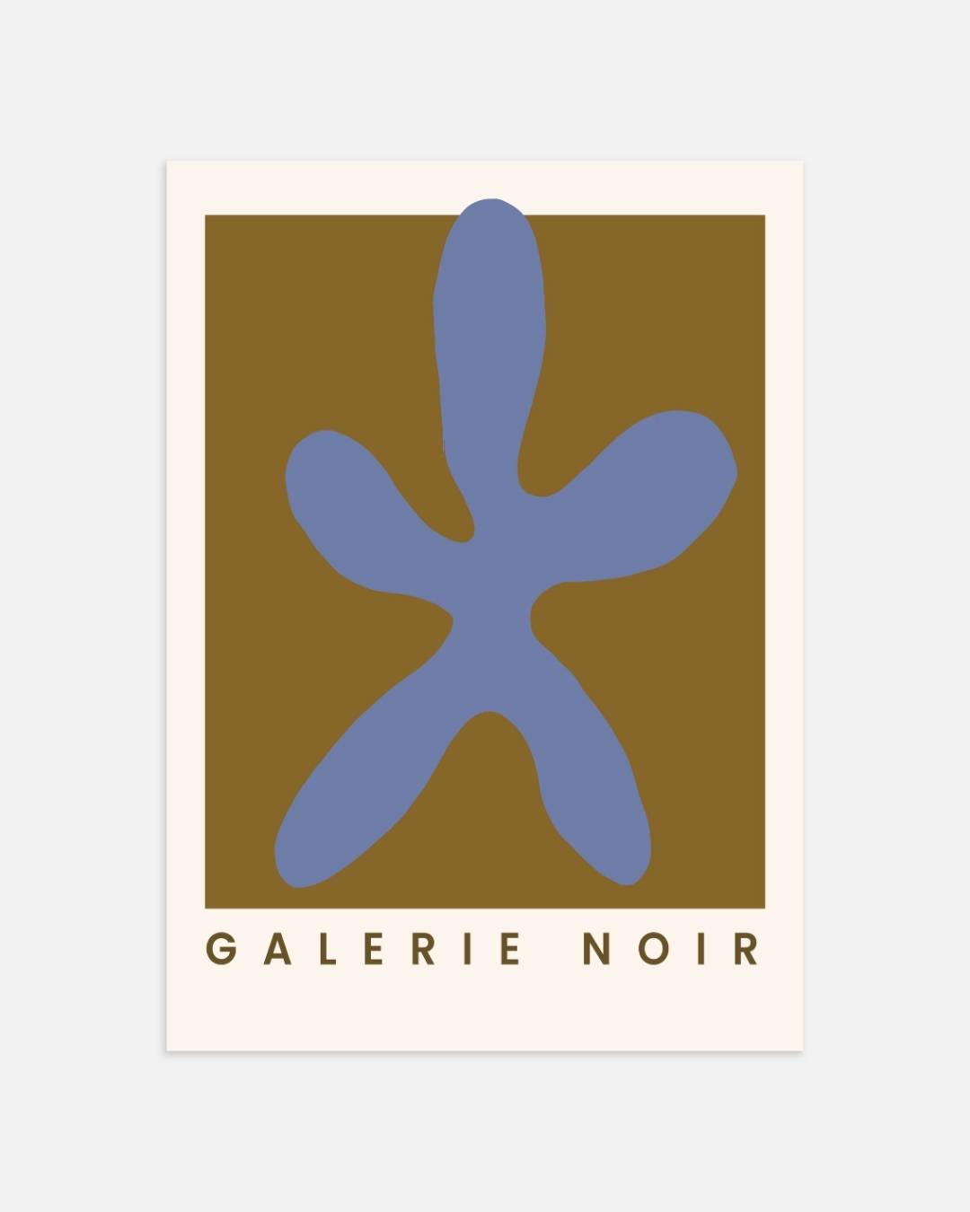 Blauwe abstracte vorm Galerie Noir Poster – portret wanddecoratie van WallArtistic