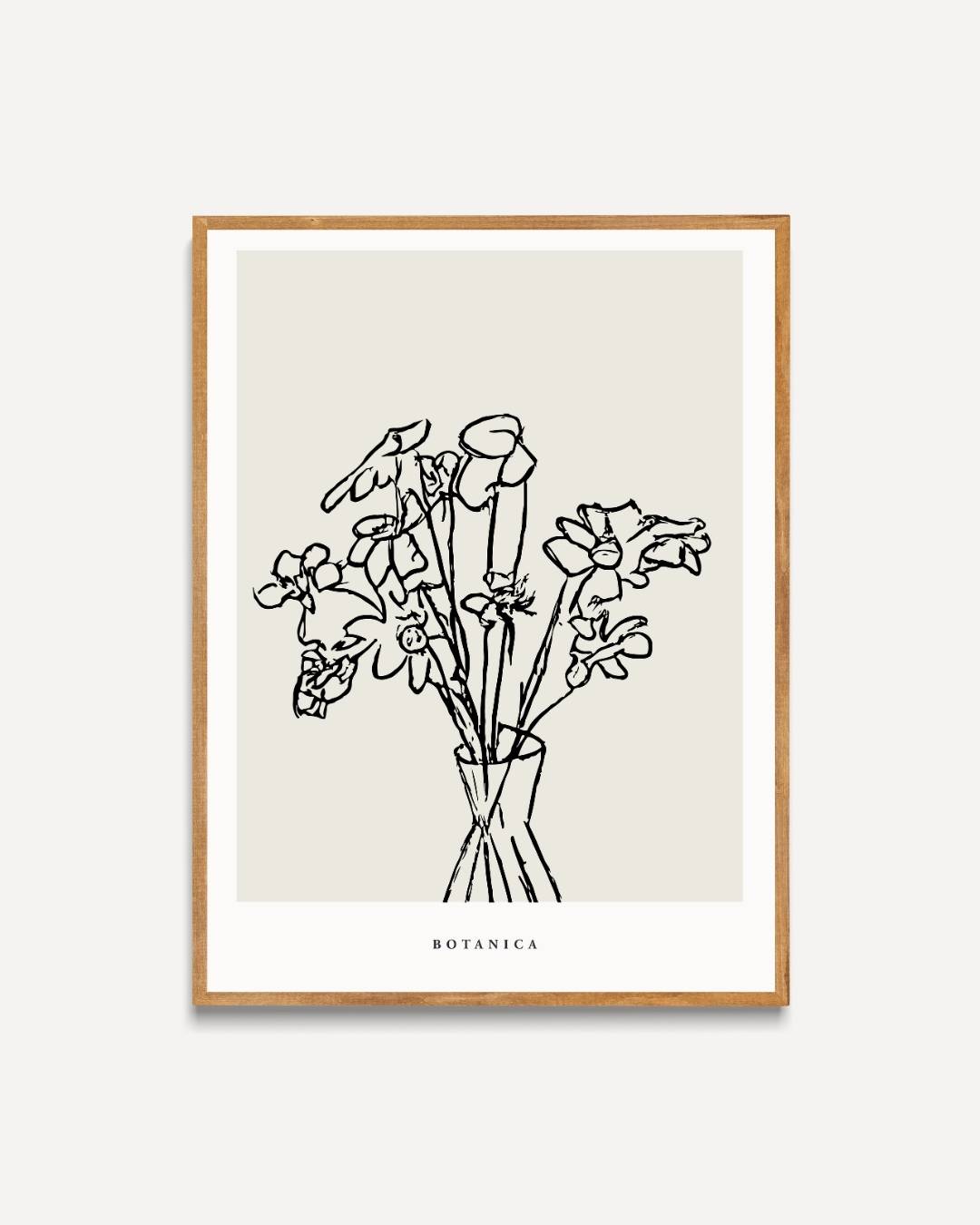 Veldbloemen in vaas Poster Kunstwerk – portret poster als wanddecoratie