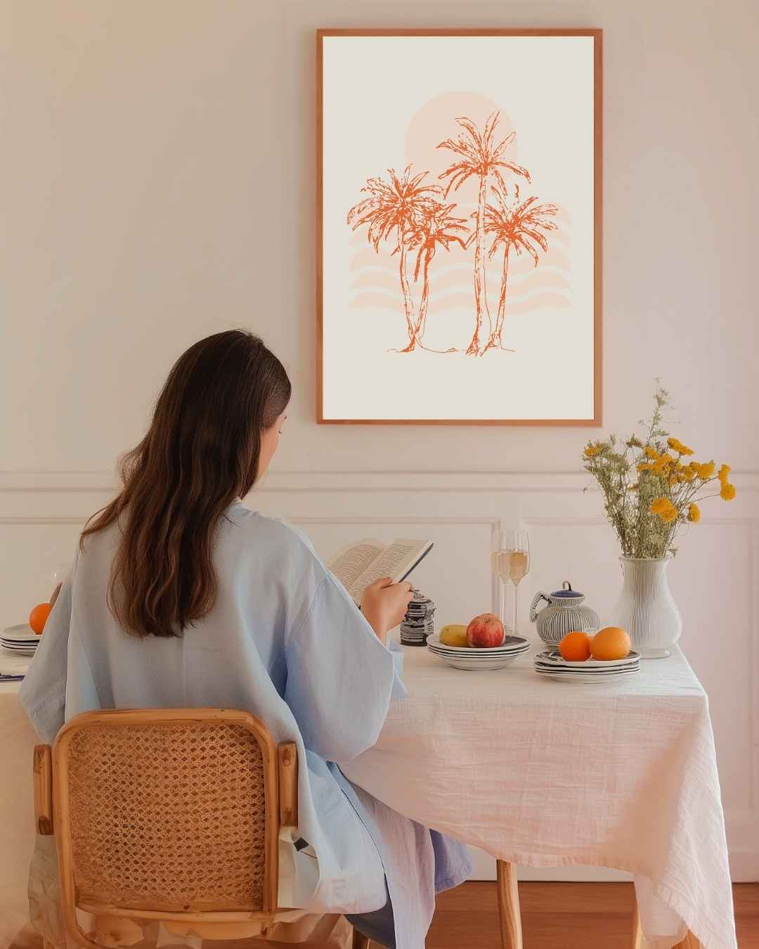 Zonsondergang Palmen Poster – staande poster voor modern interieur