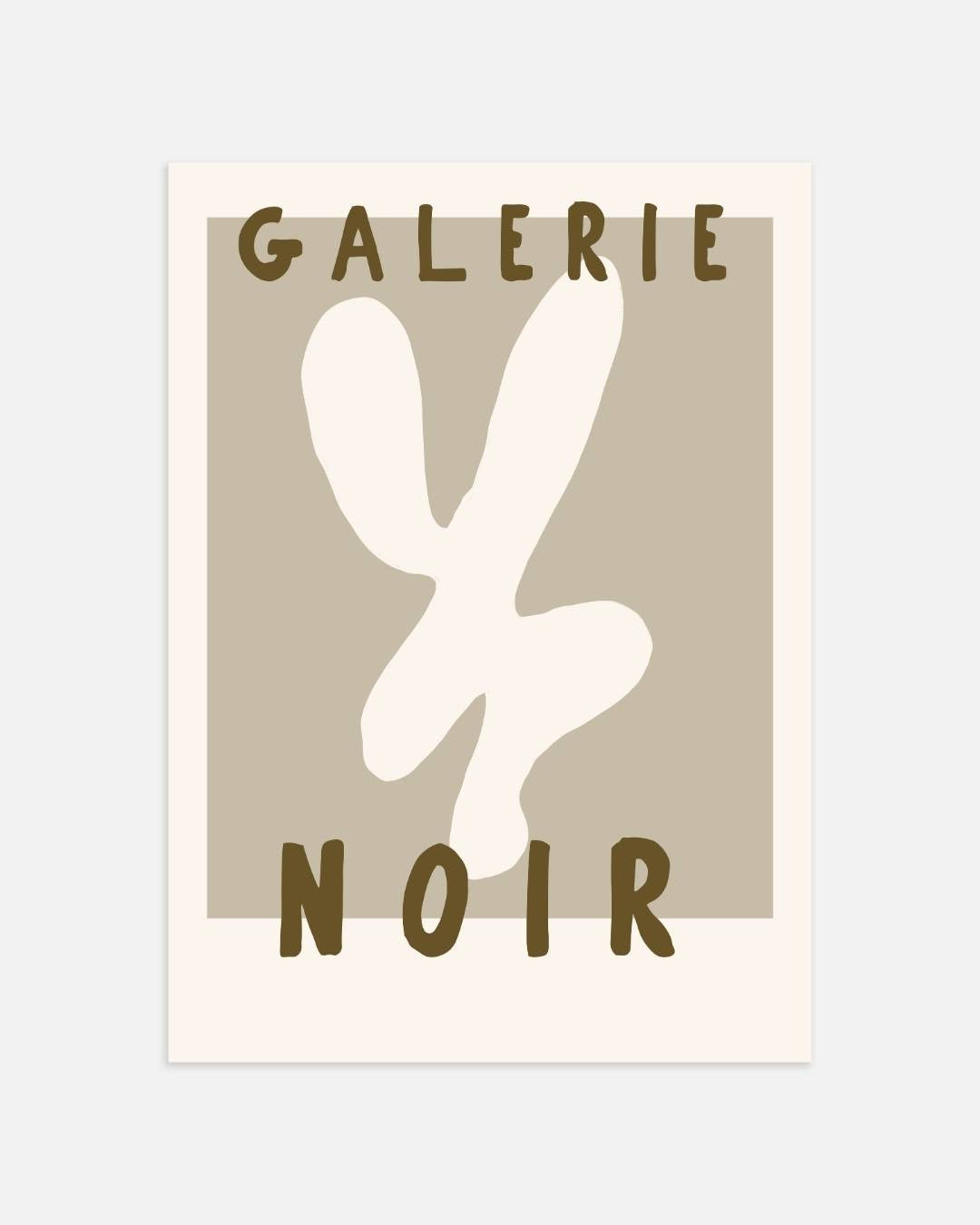 Beige abstracte vorm Galerie Noir Poster – portret wanddecoratie van WallArtistic