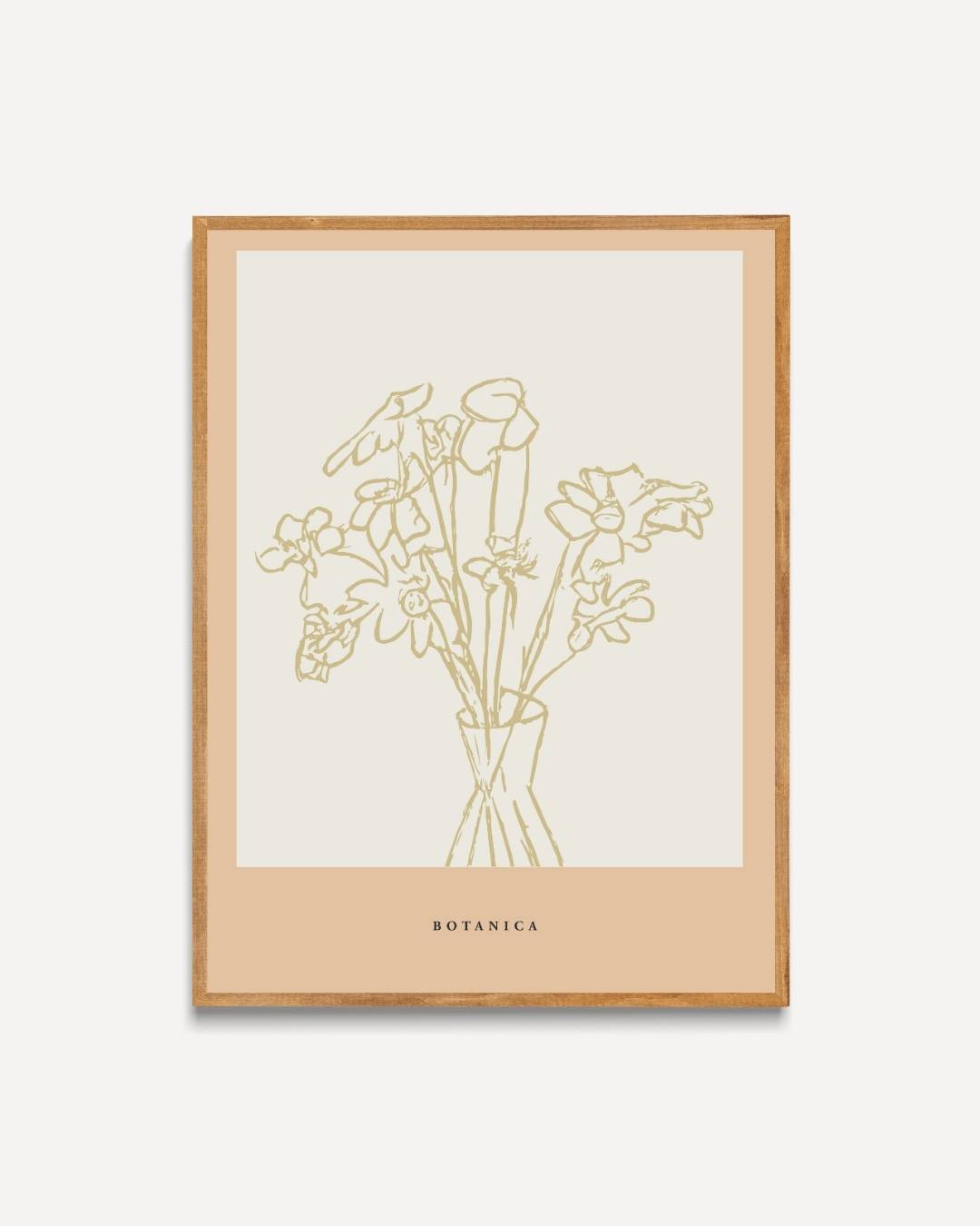 Gouden veldbloemen Poster Kunstwerk – portret poster als wanddecoratie