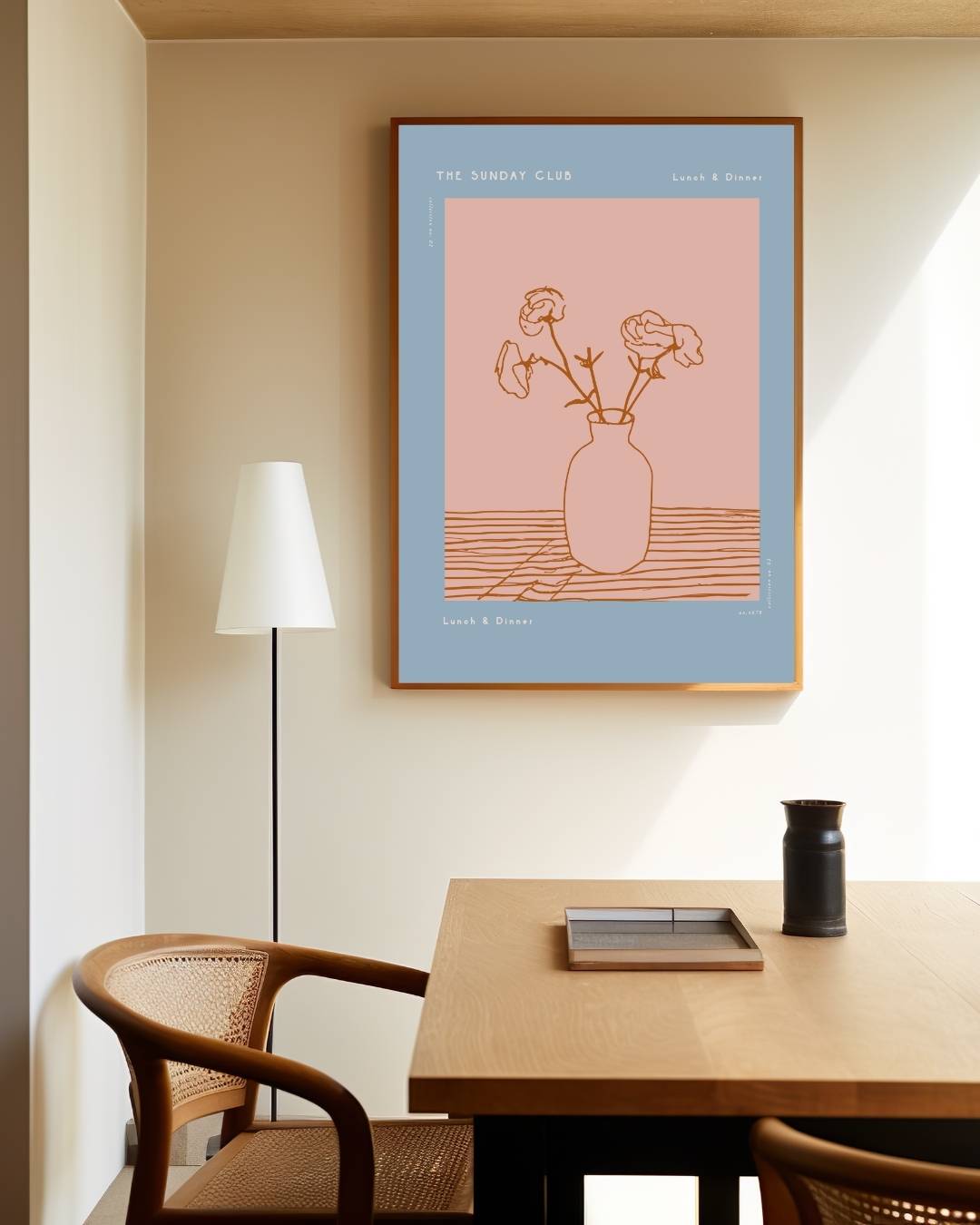 The Sunday Club lunch & dinner Poster – staande poster voor modern interieur
