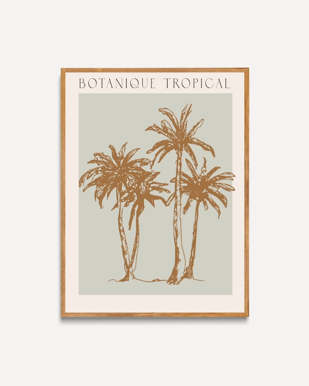Botanique tropical bruine palmbomen poster – portret poster als wanddecoratie