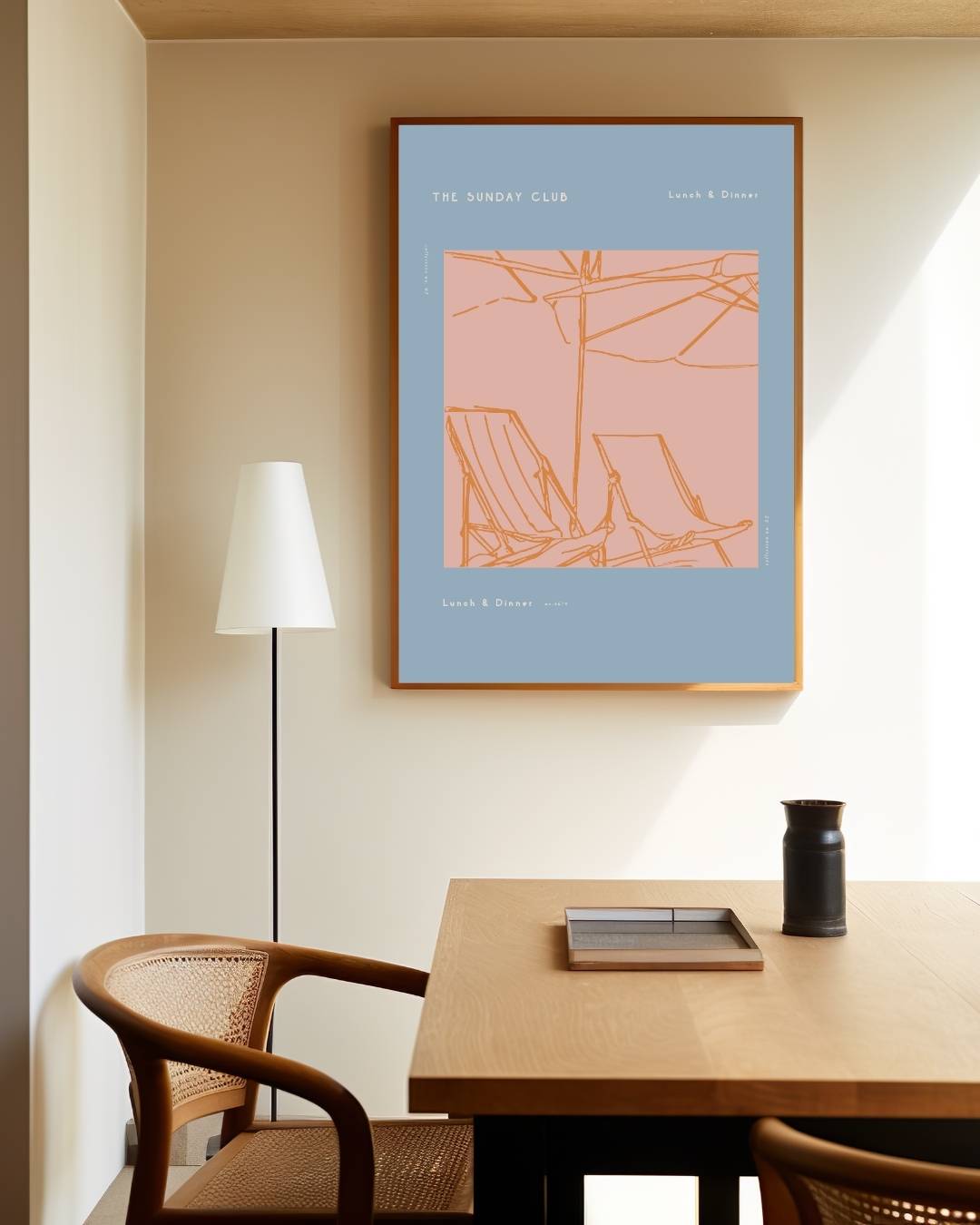 The Sunday Club ligstoelen Poster – staande poster voor modern interieur