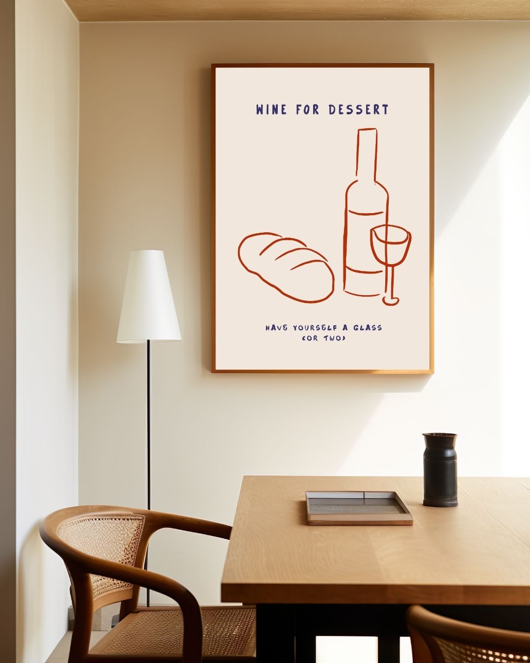 Wine for dessert Poster – staande poster voor modern interieur