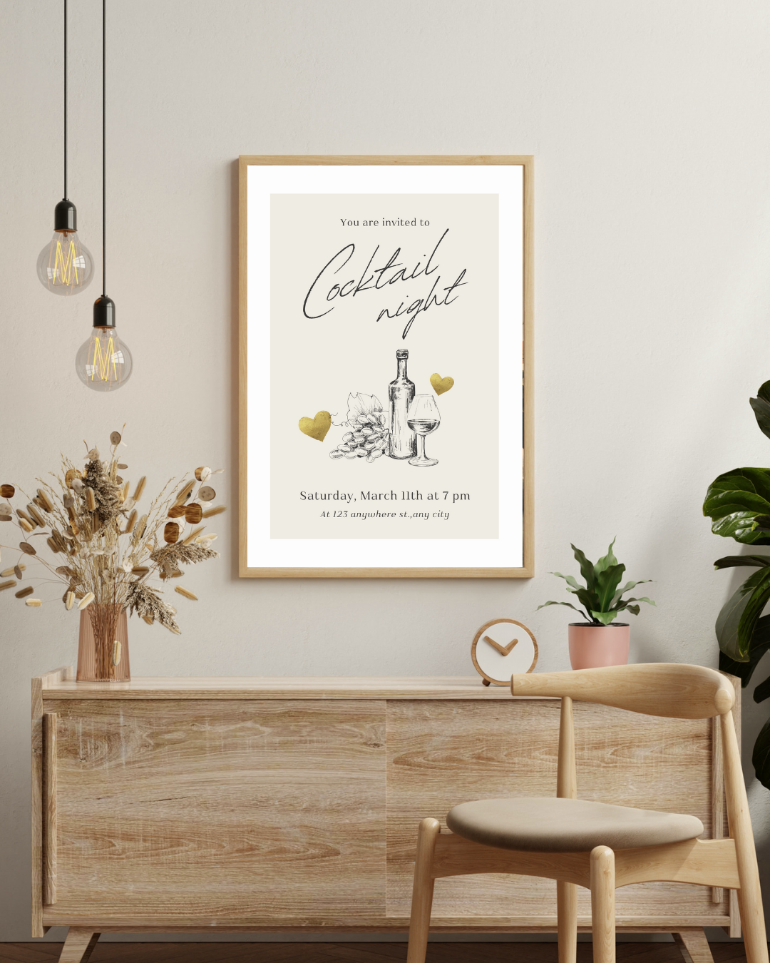 Cocktail night Poster – staande poster voor modern interieur