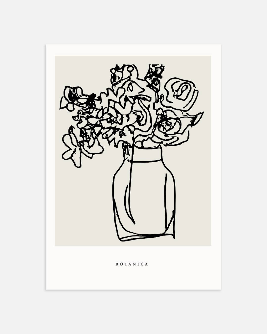 Rozen in vaas Poster Kunstwerk – portret wanddecoratie van WallArtistic