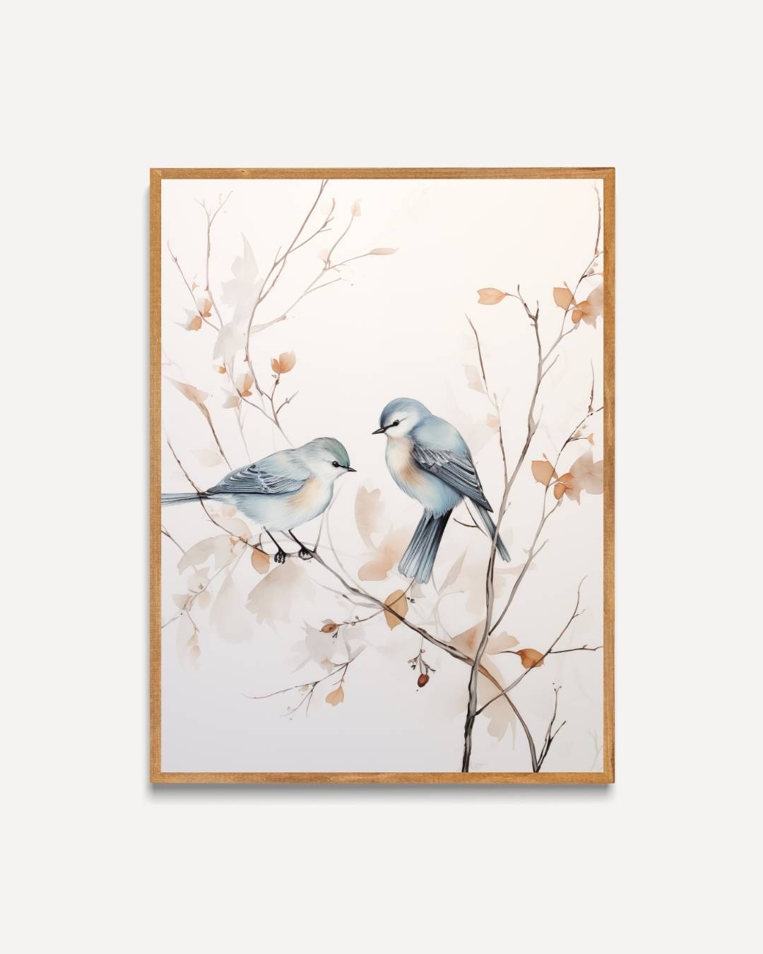 Twee vogels op een tak Poster – portret poster als wanddecoratie