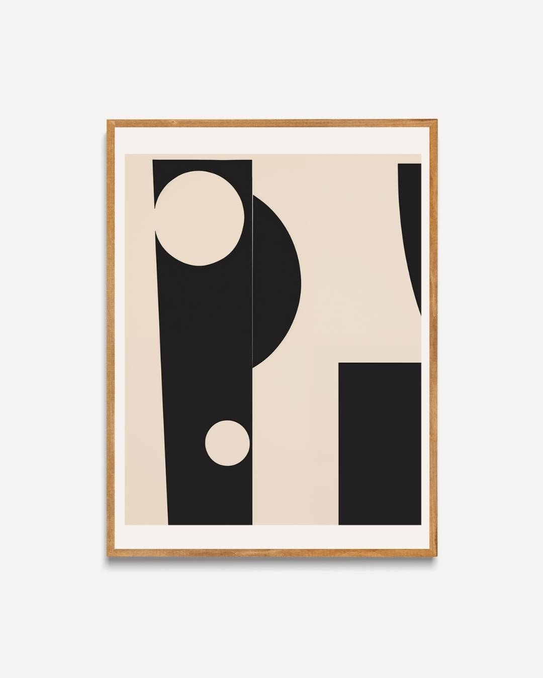 Zwarte geometrische abstractie Poster – portret poster als wanddecoratie