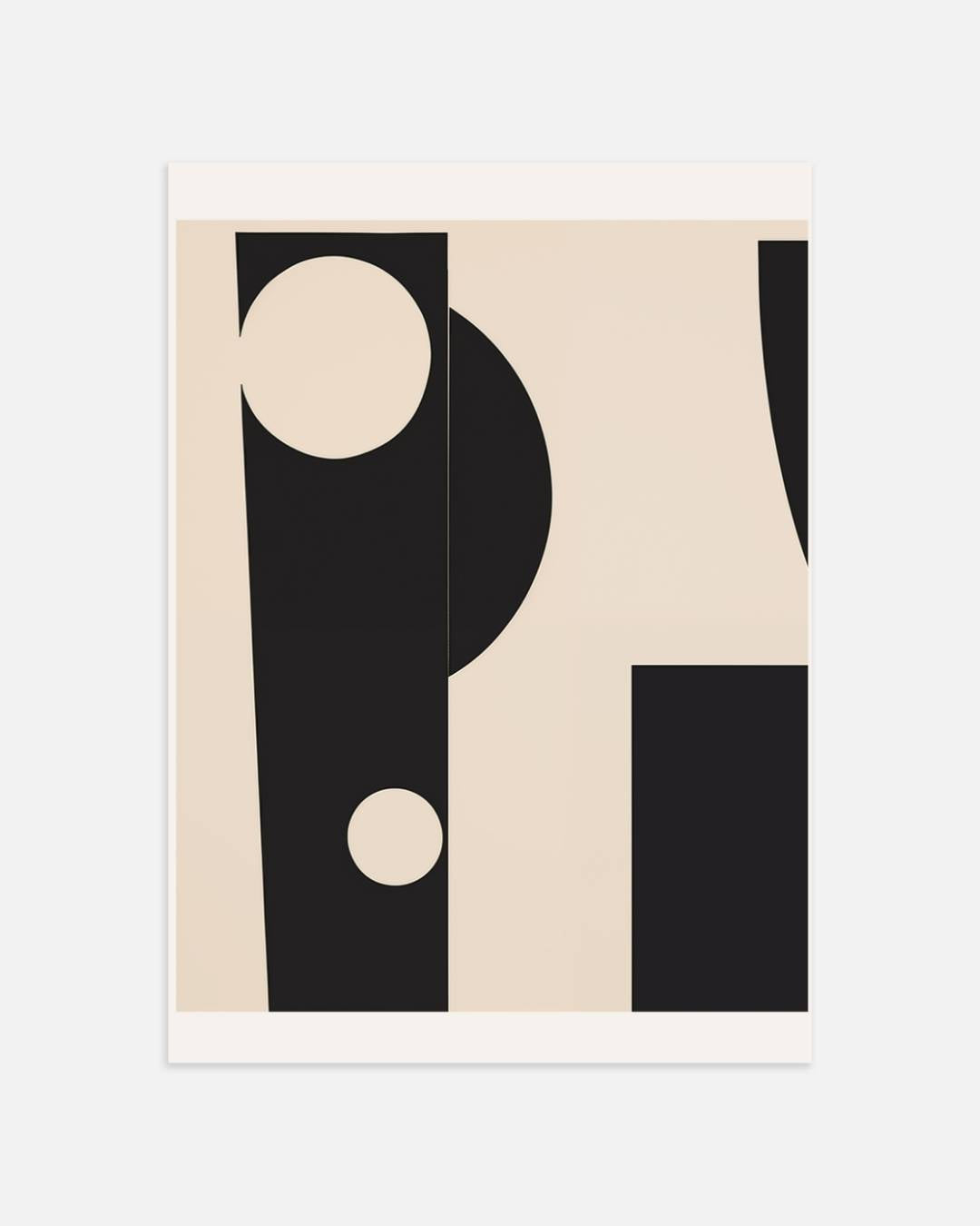 Zwarte geometrische abstractie Poster – portret wanddecoratie van WallArtistic
