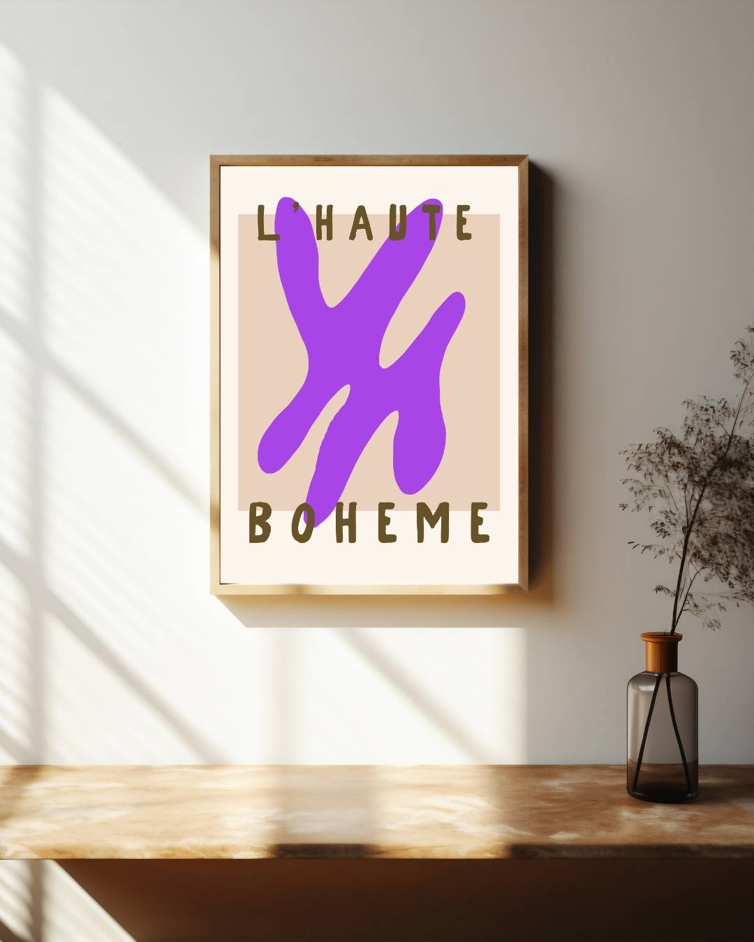 Paarse abstracte vorm L'Haute Bohème Poster – staande poster voor modern interieur
