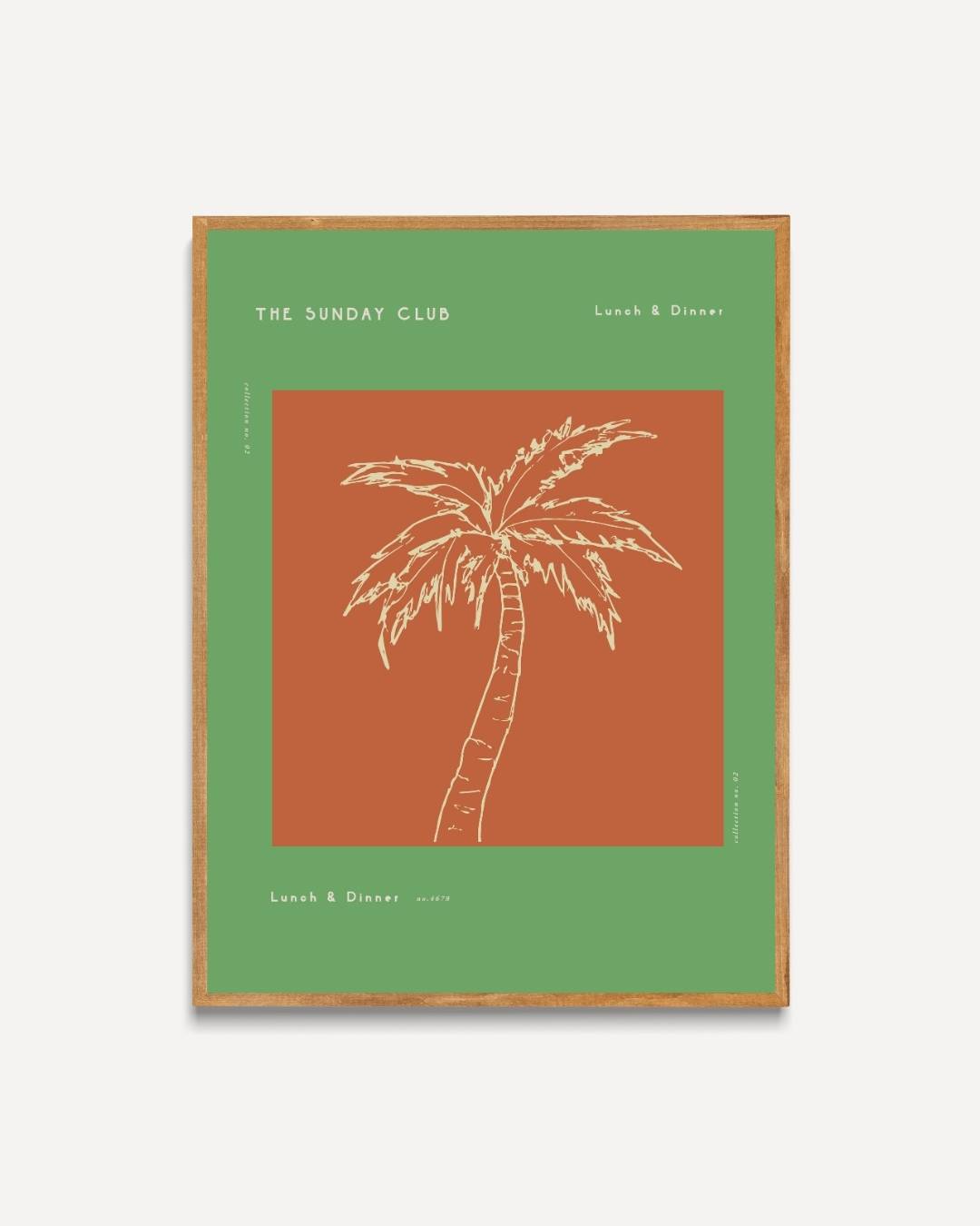 The Sunday Club palmboom green Poster – portret poster als wanddecoratie