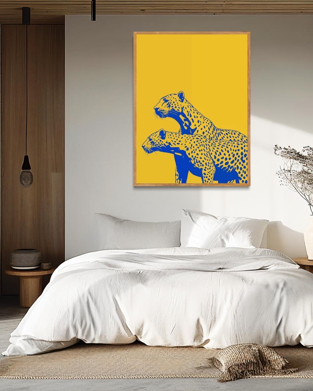 Leopard Duo Poster – staande poster voor modern interieur