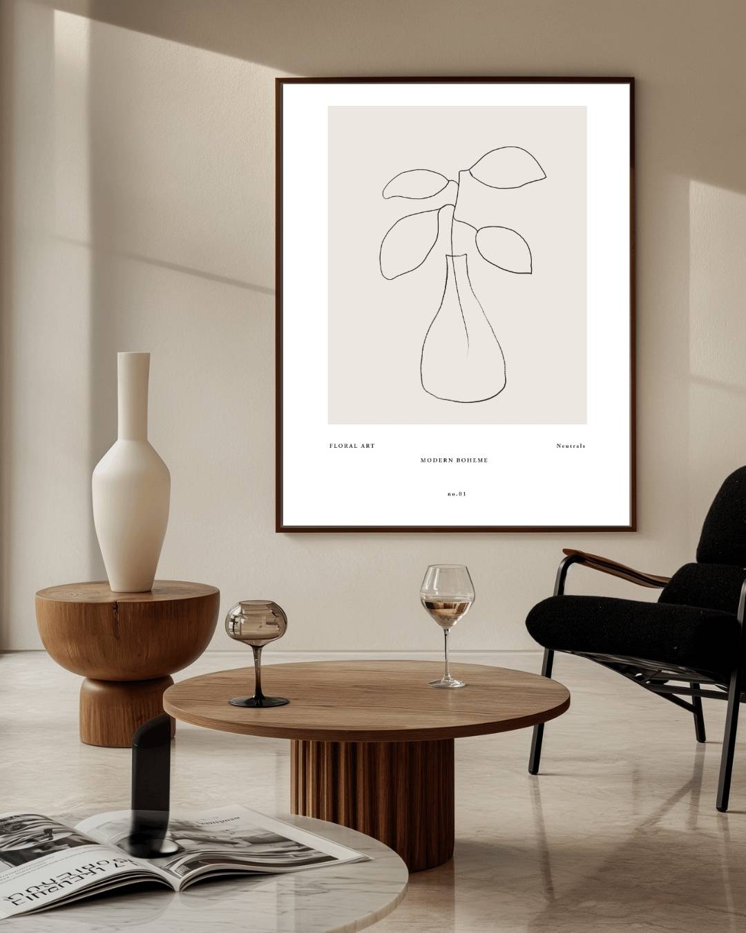 Botanische lijntekening Poster – staande poster voor modern interieur