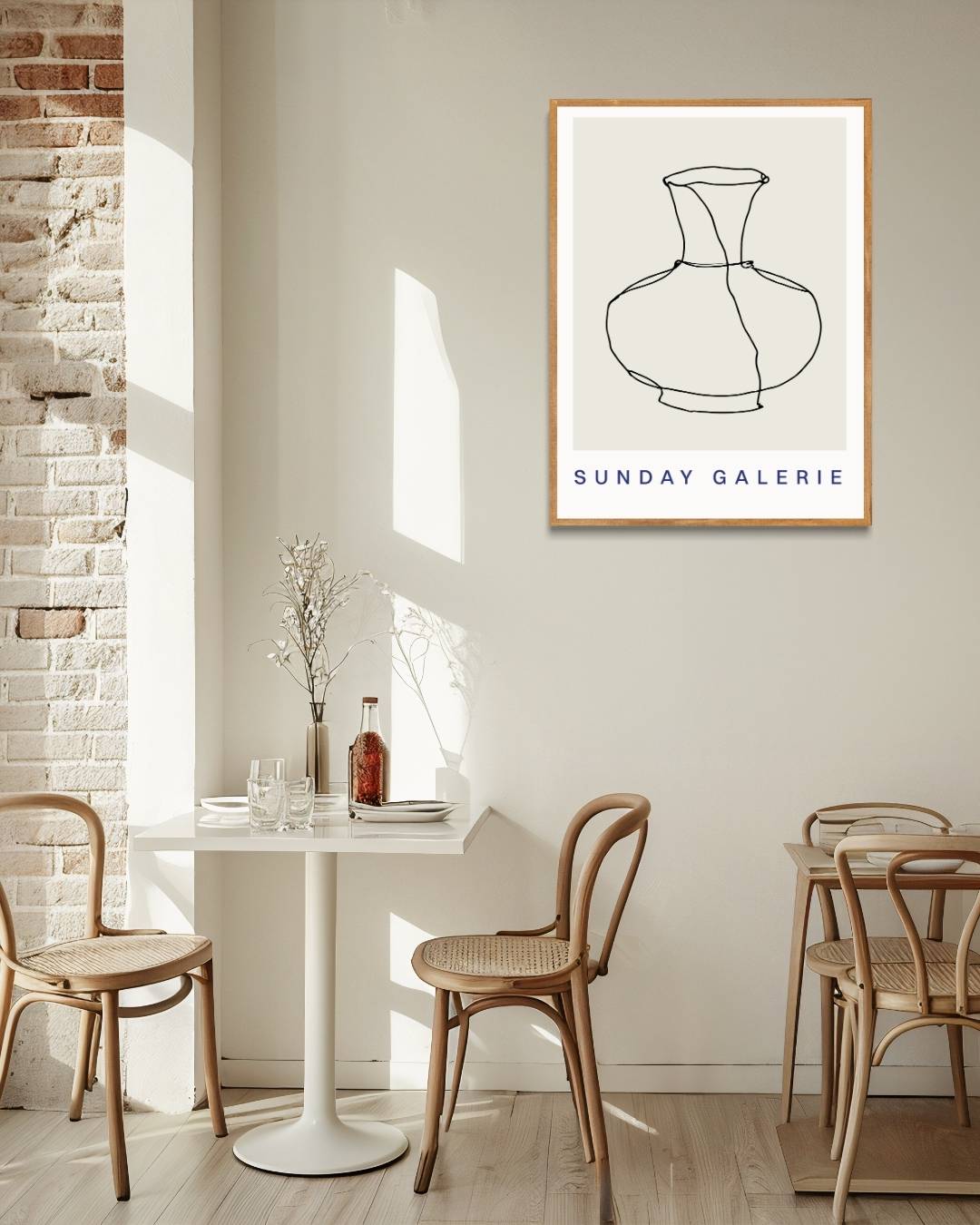 Minimalistische vaas Poster Kunstwerk – staande poster voor modern interieur