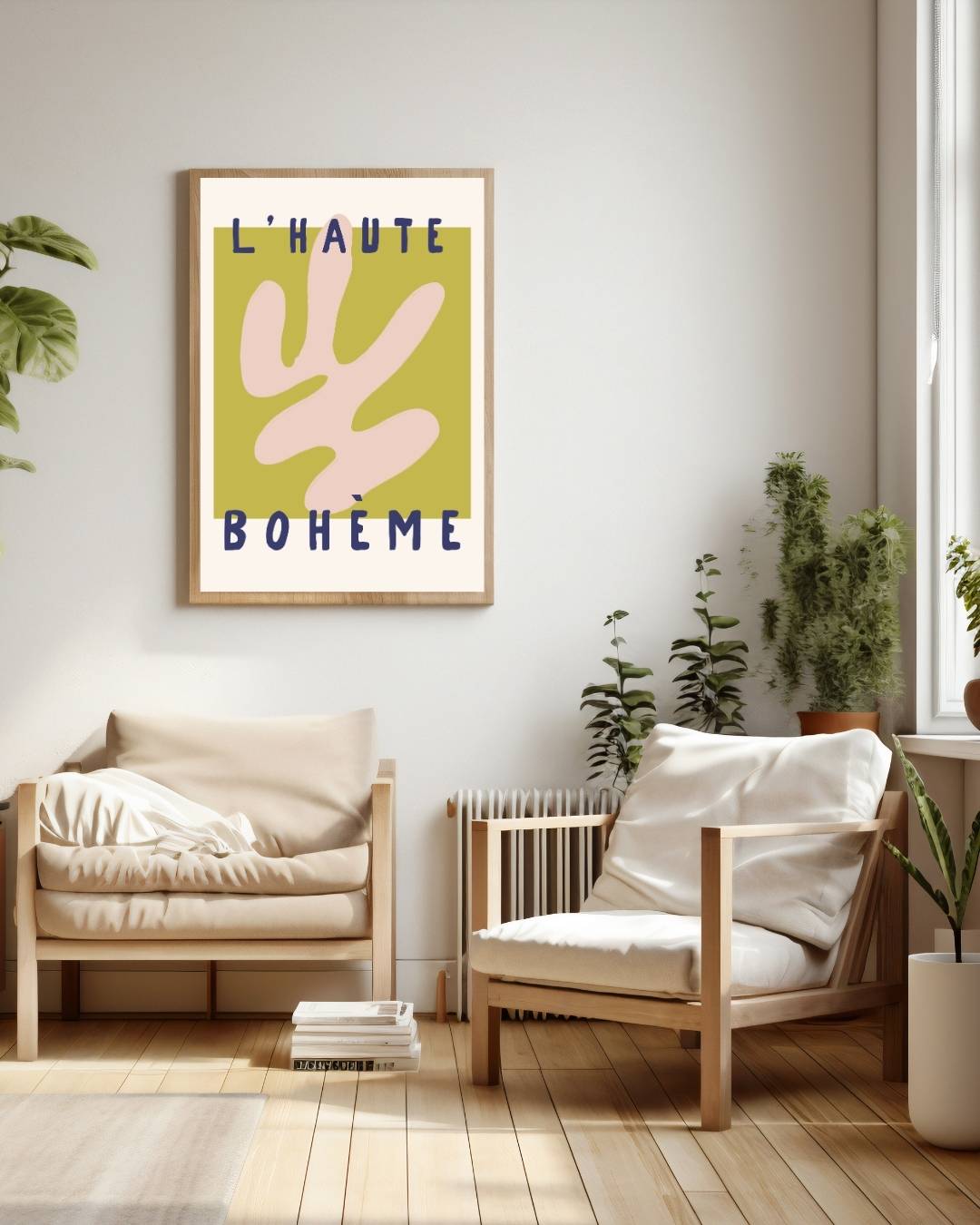 Zachte beige vorm L'Haute Bohème Poster – staande poster voor modern interieur