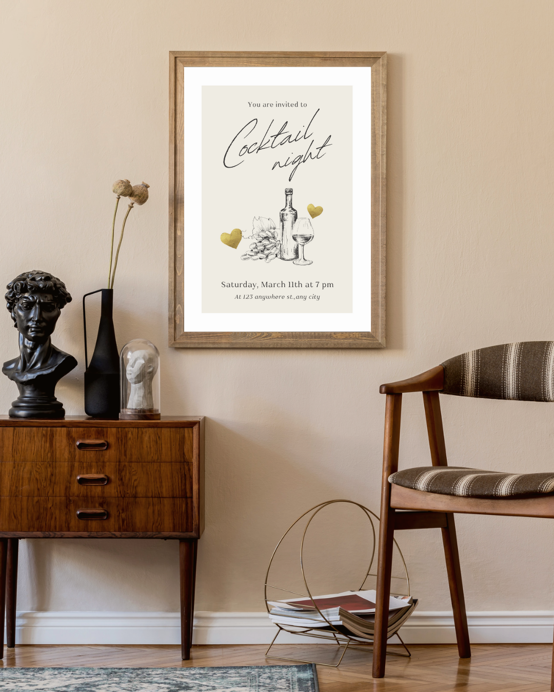 Cocktail night Poster – portret wanddecoratie van WallArtistic