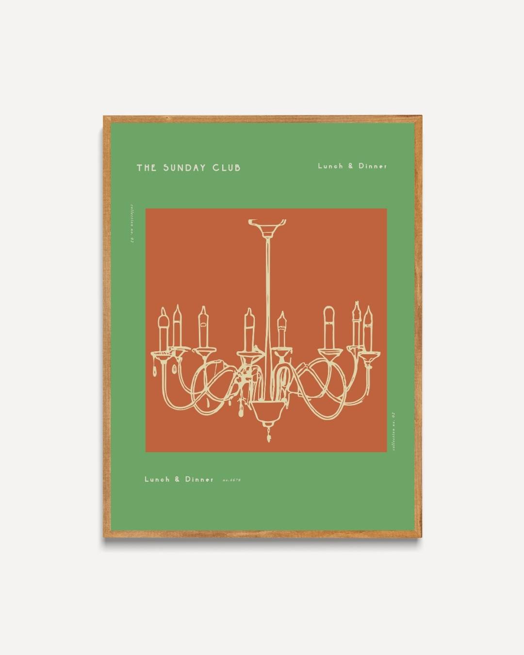 The Sunday Club klassieke kroonluchter Poster – portret poster als wanddecoratie