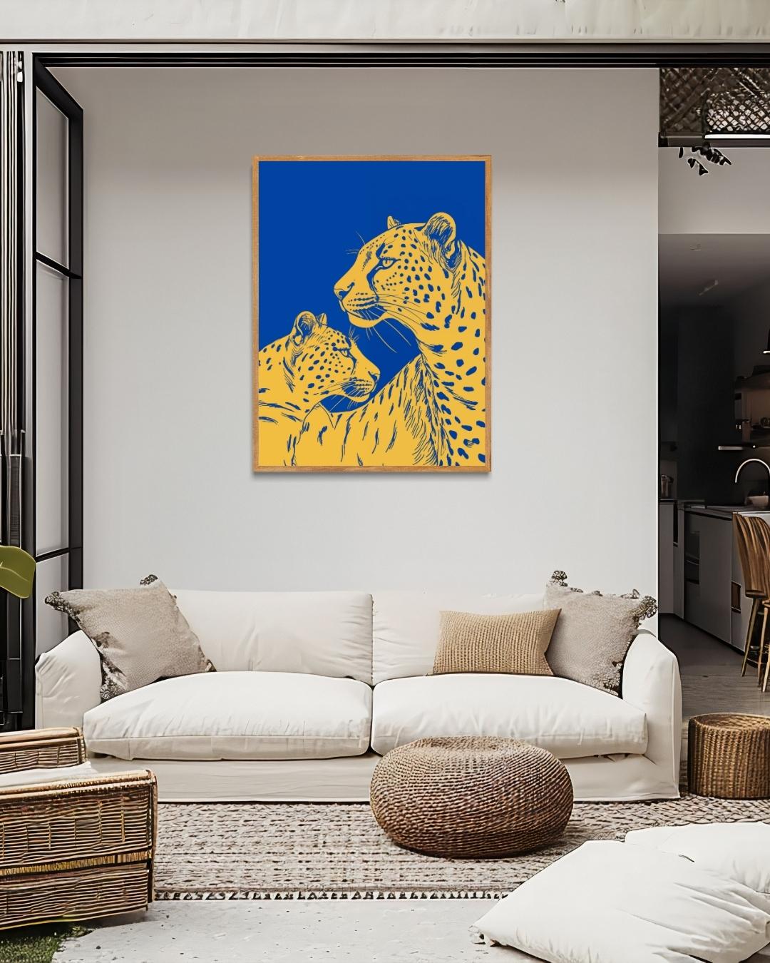 Twee Luipaarden Poster – staande poster voor modern interieur